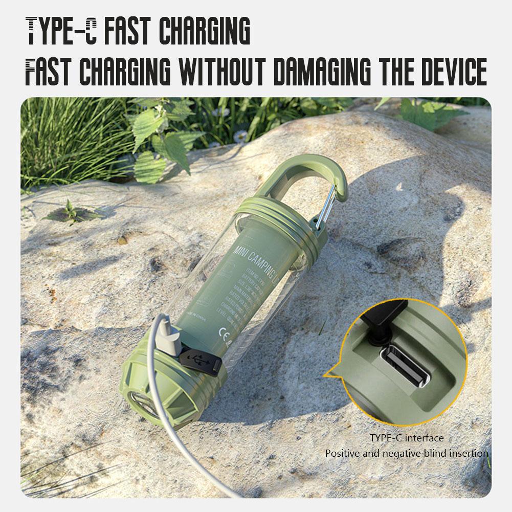 Dual Source Strong LED Lamp Flashlight Waterproof Outdoor Camping Work Light Bright Torch With Hook