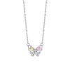 Women Colored Diamond Butterfly Pendant Simple Hollow Out Inlaid Diamond Clavicle Necklace