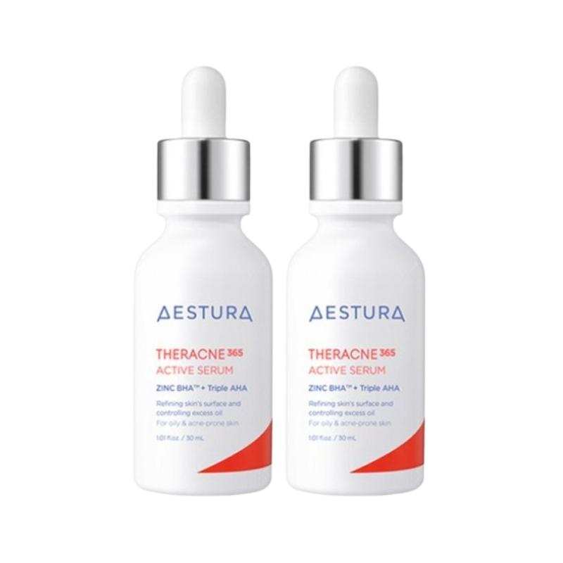 Aestura Theracne365 Active Serum 30ml – Zinc Sebum Control, AHA BHA PHA Care, Acne-Prone Skin Balancing Serum