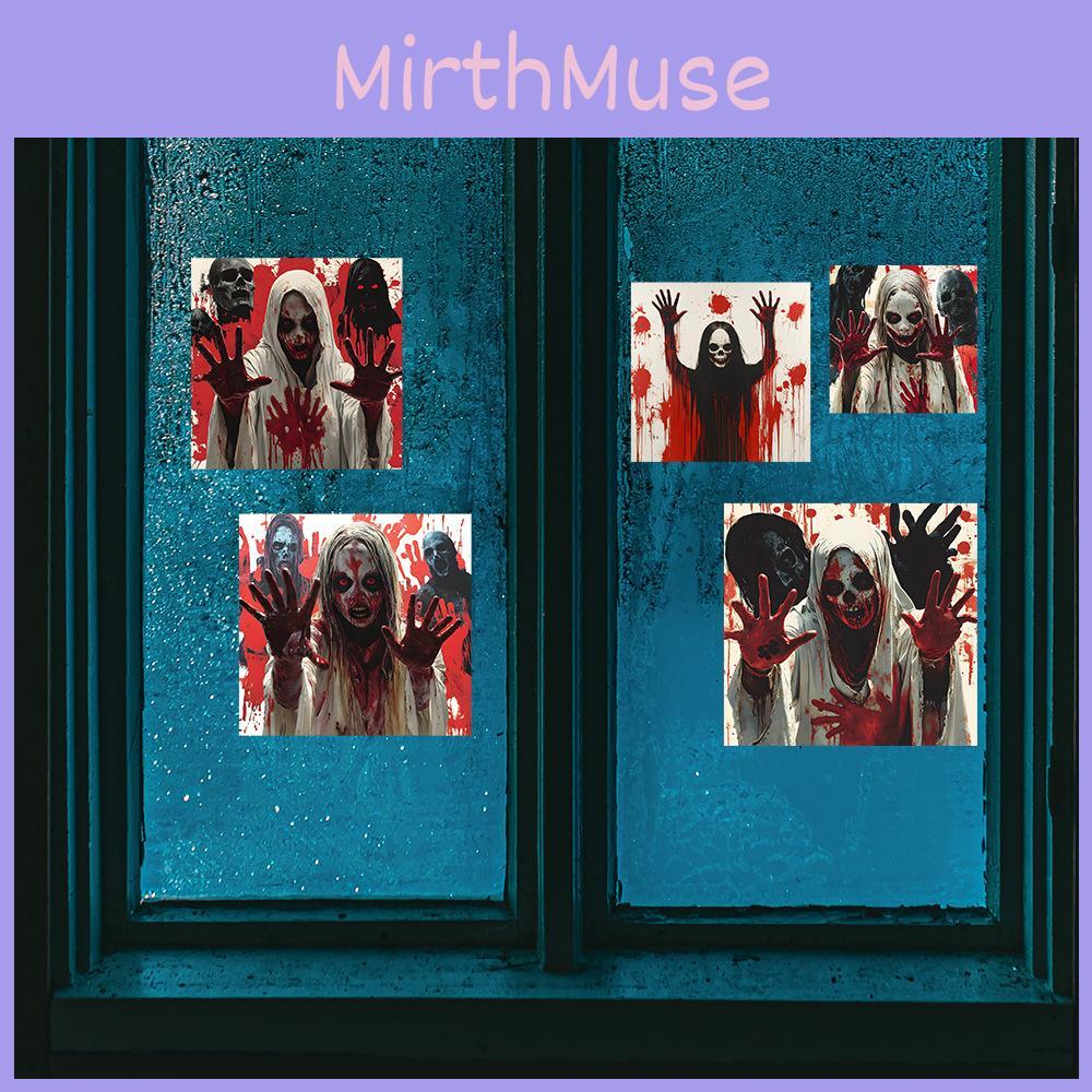 Horror Originality Halloween Zombie Blood Hand Wall Paste Sticker Decoration