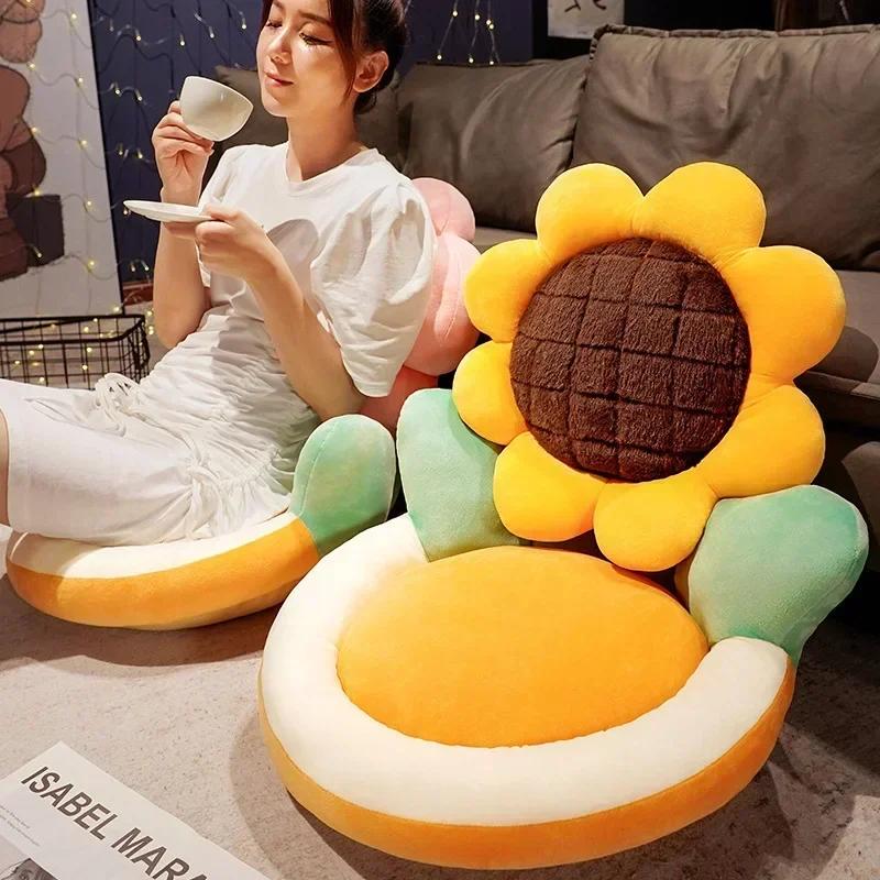 Flower Plush Throw Pillow Soft Plant Flower Chair Cushion Living Bedroom Home Decorative Pillows Sofa Cushions Girl Gifts