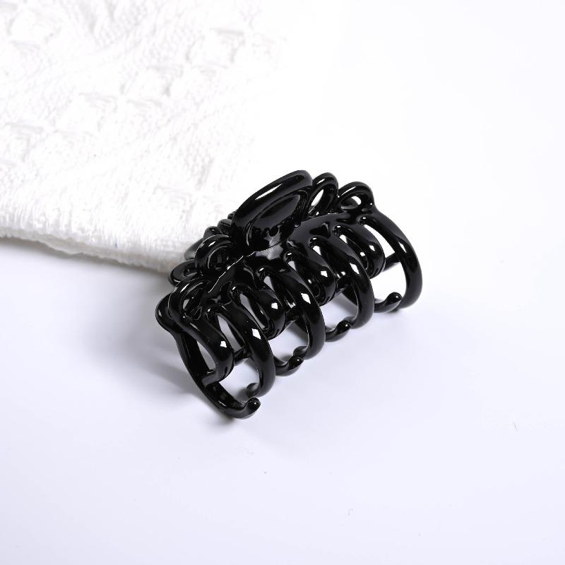 Transparent Nail Clip for Hair, Double Row of Teeth, Medium Size, With Spring Closure