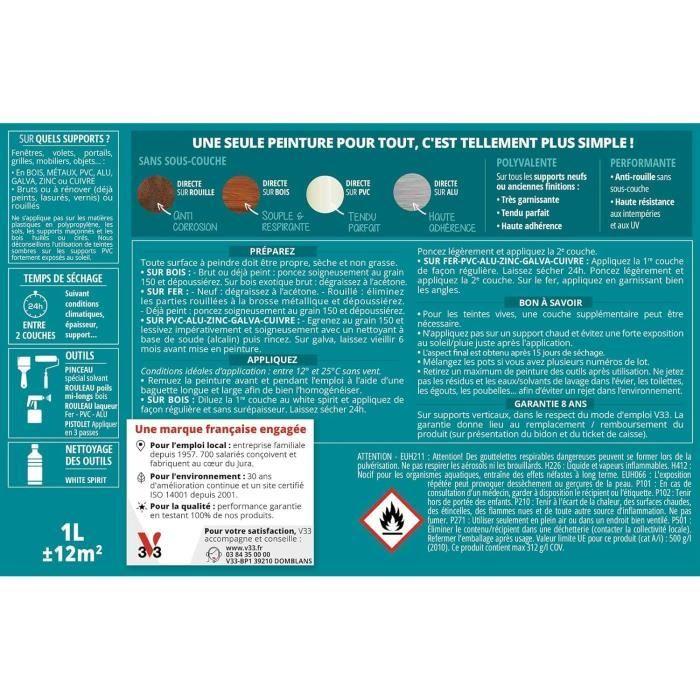 Peinture - v33 - multi-matériaux - anthracite métallisé - 0,5l - satiné - résistante aux intempéries