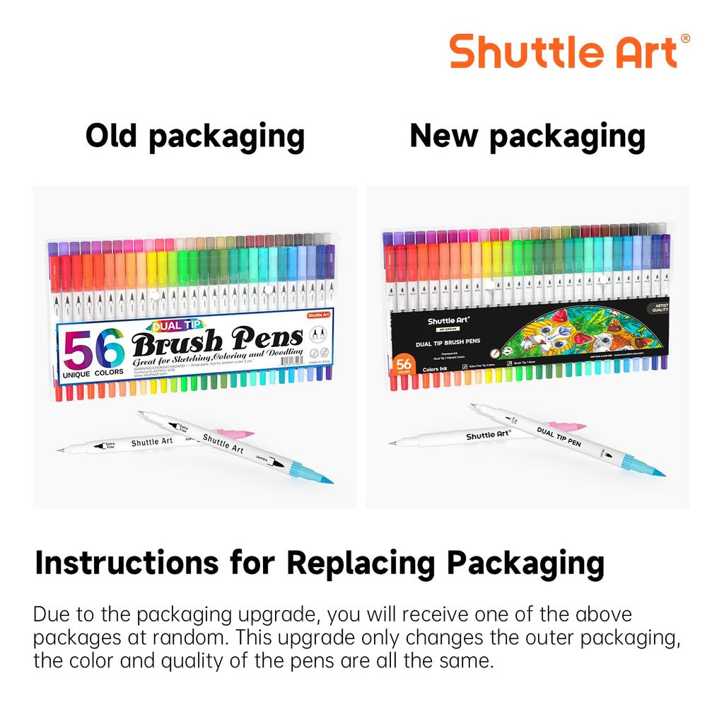 Shuttle Art Color Watercolor Brush Brush 56 Color Brush Ultra Fine Twin Quick For Coloring Homework Pens, Pens, Pens, Set, Water-Based Pens, Pens,
