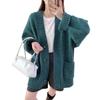 Korean version v-neck lazy wind knitted cardigan women's autumn and winter new high-end thickened solid color loose sweater jacket