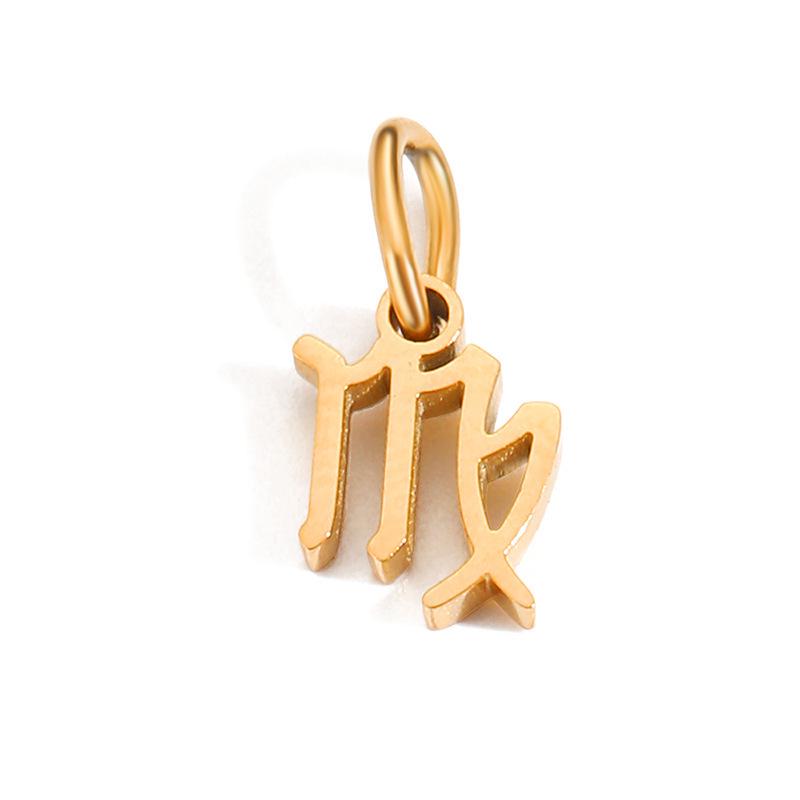 Stainless Steel Zodiac Jewelry Pendants for DIY Necklaces and Bracelets
