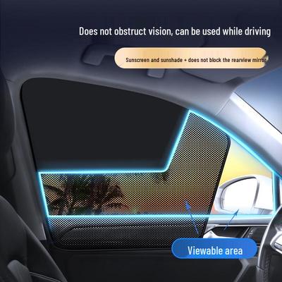 Dual-Tone Magnetic Car Sunshade Curtain for Heat and UV Protection