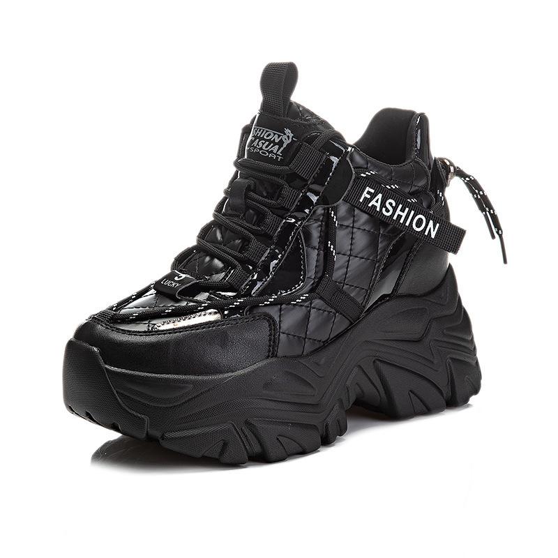 Chaussures montantes augmentent la hauteur en automne et en hiver nouvelles baskets décontractées à plateforme ins tendance chaussures dad