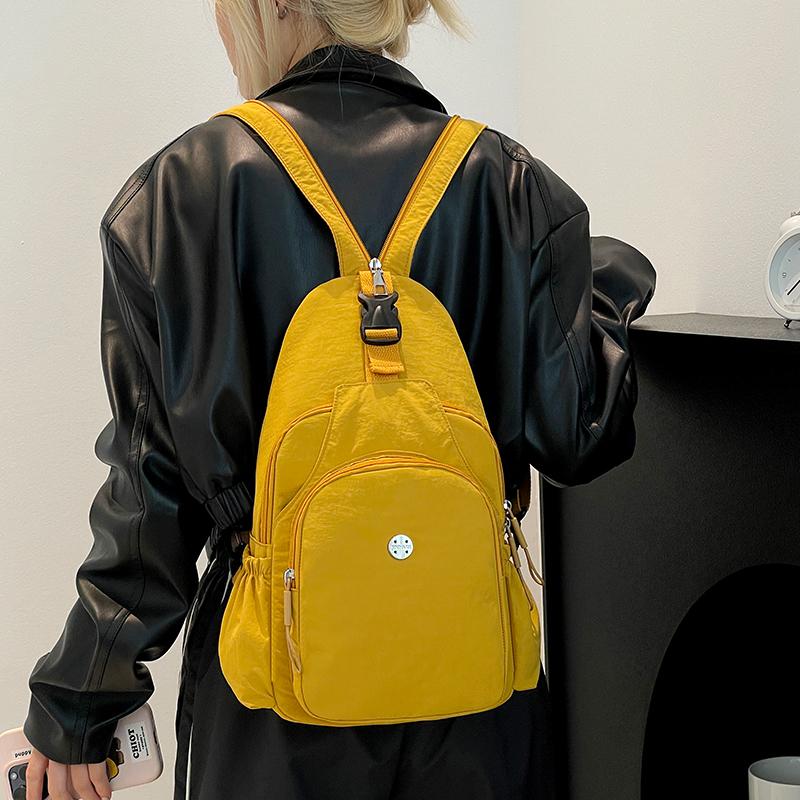 Waterproof Multifunctional Backpack Outdoor Travel Bag Solid Color Shoulder Bag Women's Chest Bag