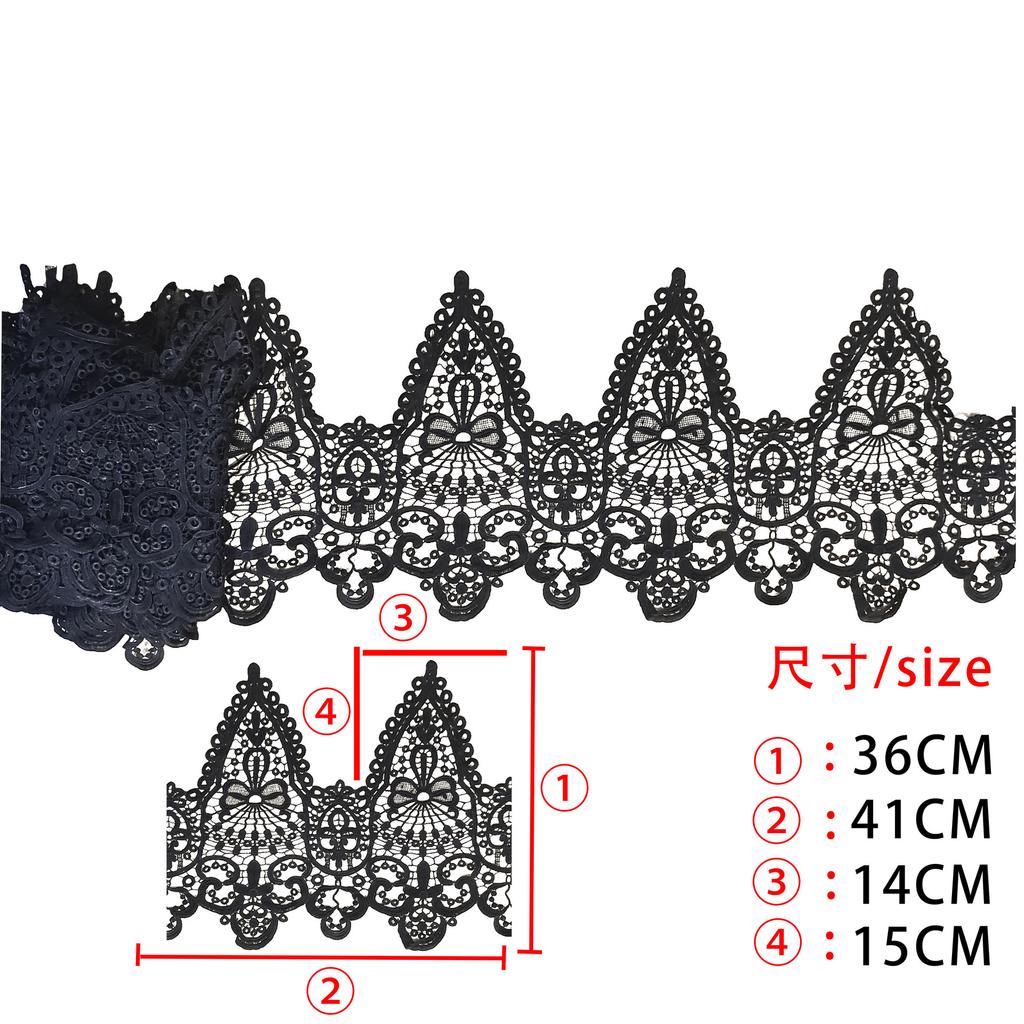 Black And White Milk Silk Embroidery Hollow Barcode Back Collar Sewing Collar Lace Decorative Clothing Curtain Skirt Accessories