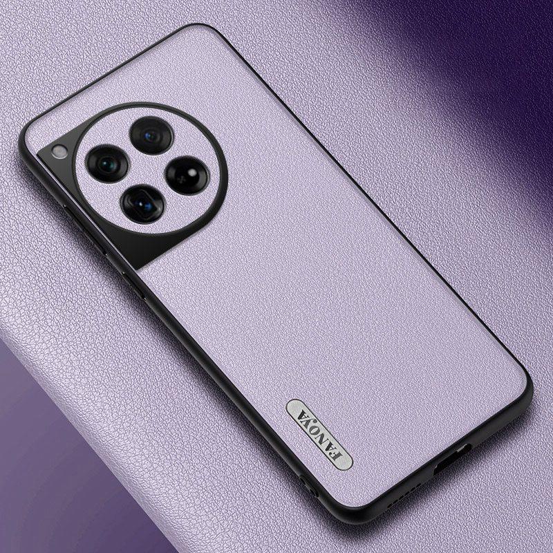 Luxury PU Leather Case For OnePlus 12 12R 5G Back Cover Matte Silicone Shockproof Full Protection Phone Case For One Plus 12 R
