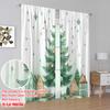 2 Stück, 2D-Flachdruckmuster Vorhänge Weihnachtsbaum Schneedorf Polyester Einfache Installation (ohne Stange) Vielseitig Alles Perfekt