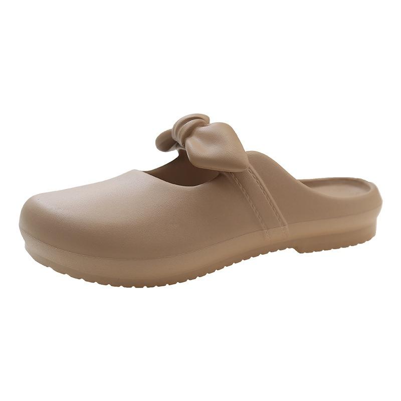 Baotou slippers women's summer new bow fashion cool slippers soft bottom non-slip half-drag outer wear