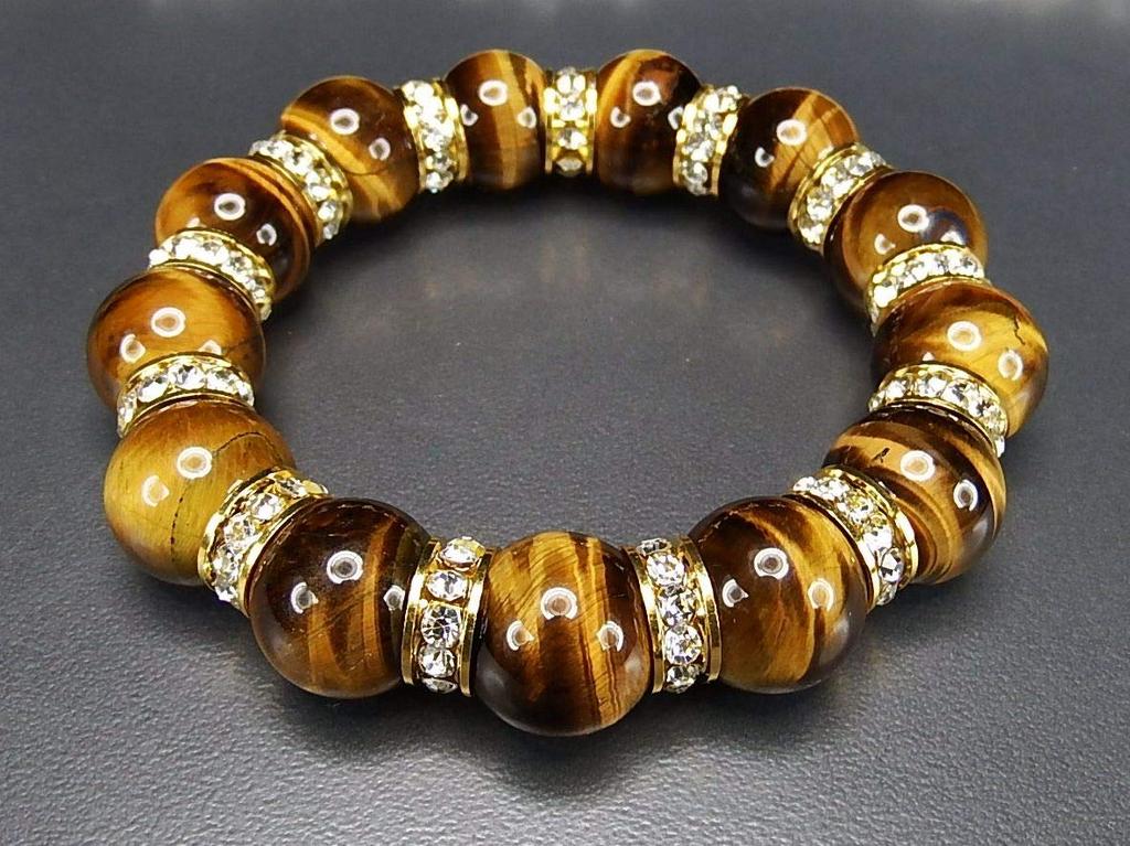 [Stone Town] AAA Tiger Eye 16mm Bracelet, Natural Stone, Extra Large, Impressive, Luxury, Luxurious Rondelle Prayer Beads