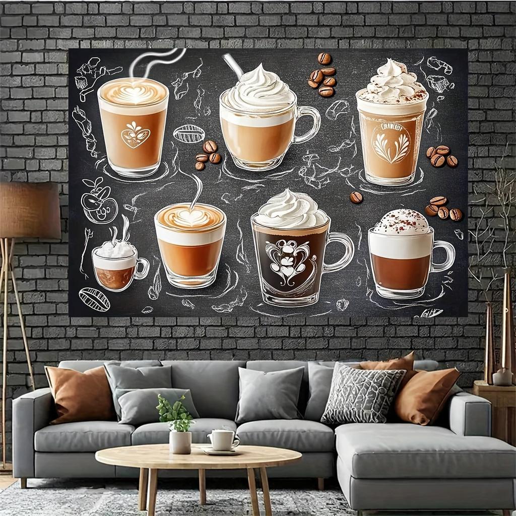 One 2D Flat Background Banner - Coffee Beverage Leisure Theme Background Fabric