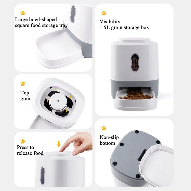 Cat Food Feeder 1.5L Press Automatic Cat Feeder With Bowl Slow Feeding Bowl Interactive Enrichment Toys For Small Medium Puppy