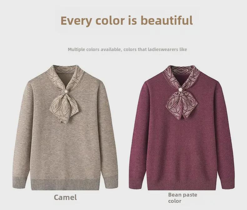 2024 Autumn Collection: Stylish Long-Sleeved Tops & Knitted Sweaters for Middle-Aged and Elderly Women