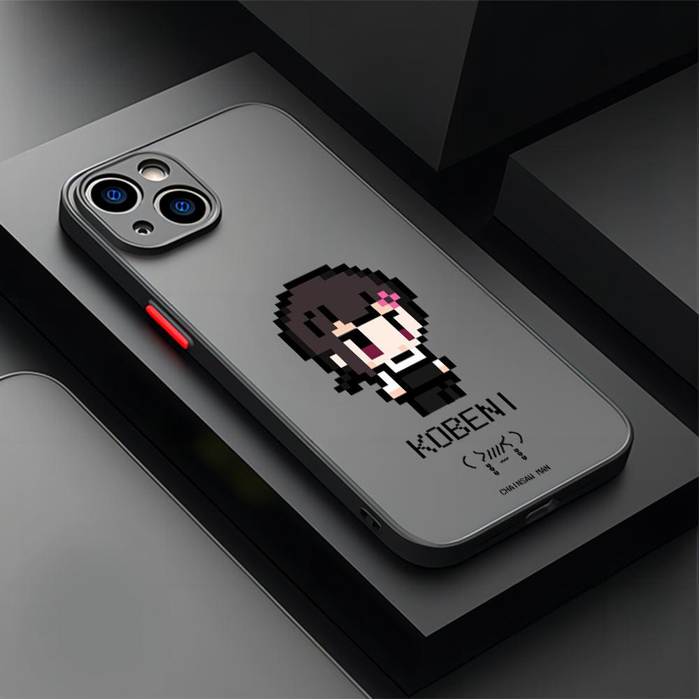 Pixel Style Cute Chainsaw Man Phone Case For iPhone 17 Air 16 e 15 14 13 12 11 Pro Max Plus Mini SE 2020 2022 Transparent Cover