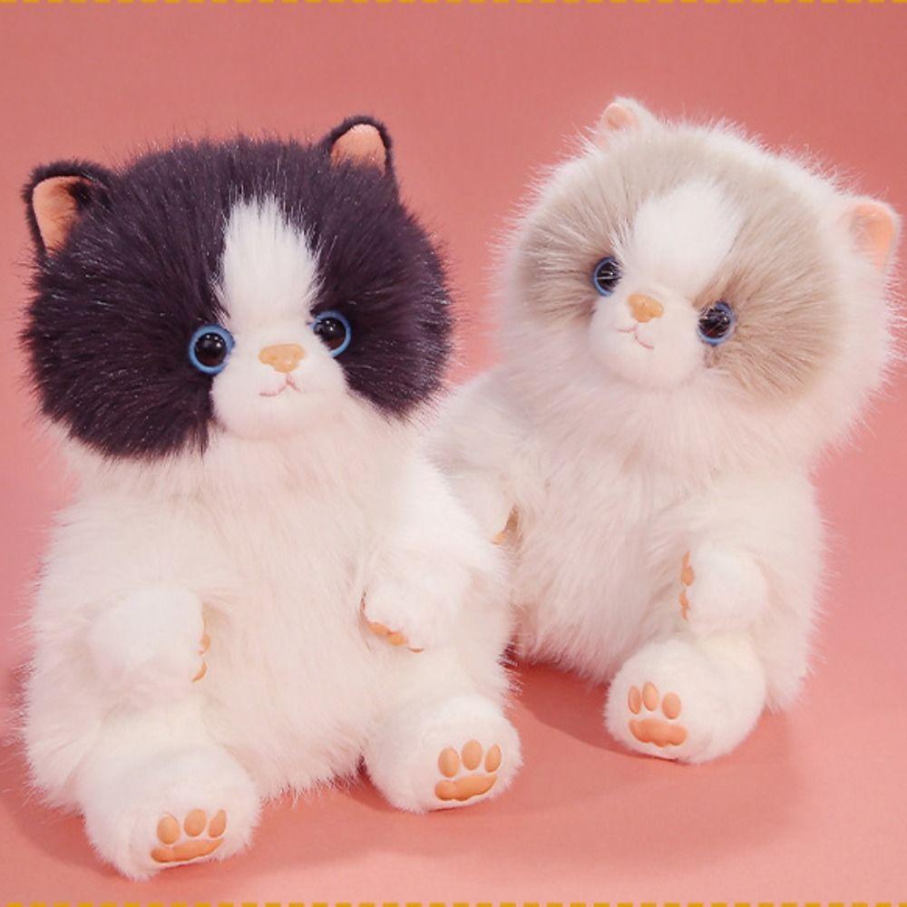 PP Cotton Plush Doll Pendant Soft Long Hair Cat Keyring Fashione Puppy Cat Plush Keychain  Kids