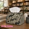 1pc, 2d Flat Printing, Tissue Box Retro Black White Rabbit Pattern Napkin Dispenser, Suitable for Home, Car, and Outdoor Gatheringsr, Tissue Decoratio