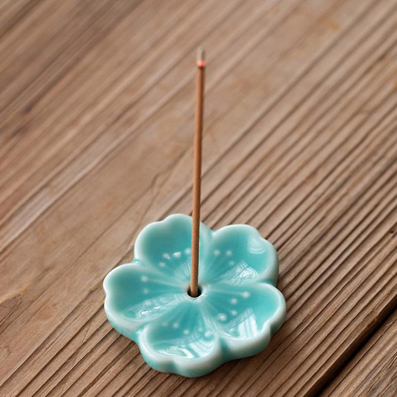 Kirschblüten Räuchergefäß Zuhause Keramik Dekor Stäbchenhalter Aromatherapie Räucherstövchen Büro Teehaus Ornament