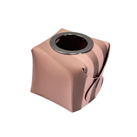 Roll Paper Storage Box Durable High Capacity Faux Leather Car Tissue Holder for Toilet