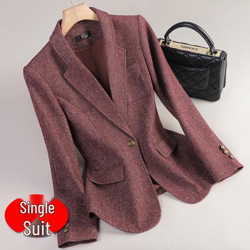 Dámské vlněné sako Petite - Móda podzim/zima 2024 Krátká bunda pro elegantní dojíždění