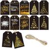 24pcs/set DIY Gift Wrapping Paper Hang Tags with Hemp Rope Party Decoration Tags  Christmas Party