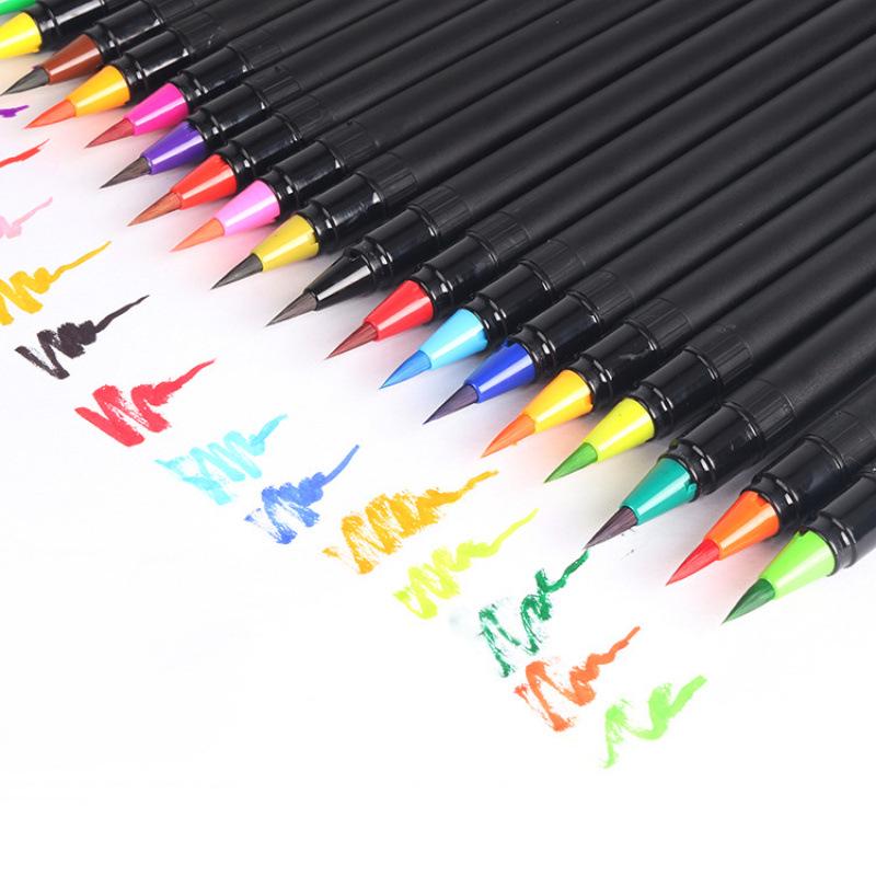 20-Color Soft Brush Watercolor and Calligraphy Pen Set for Manga and Hand-painting