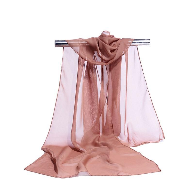160*50Cm Solid Color  Simulation Silk Chiffon Striped Scarf Wild Fashion Shawl Sunscreen Print Floral Scarf Scarves