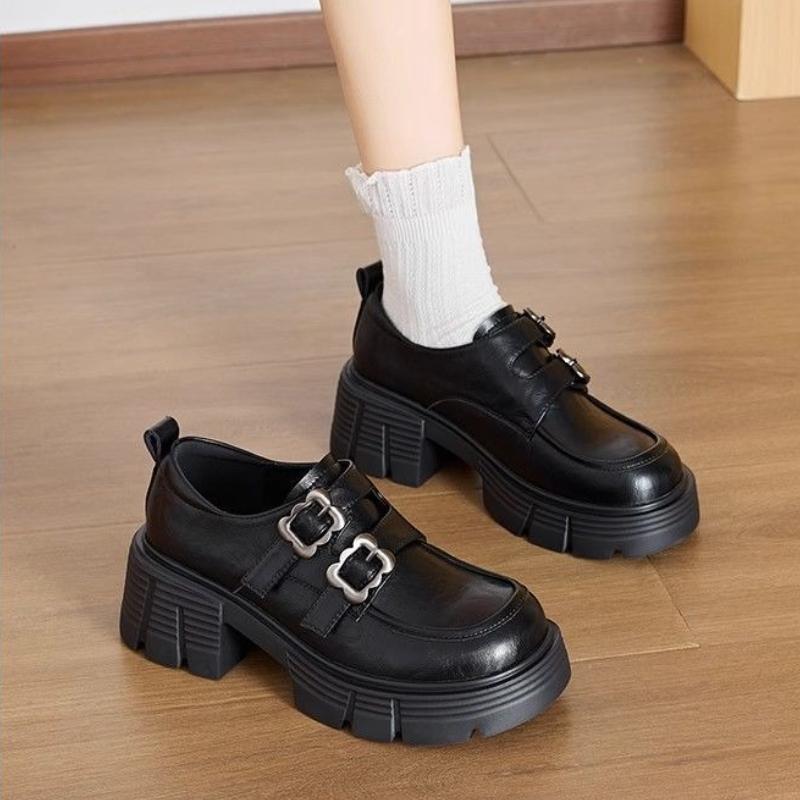 Fashion Women's Loafers Chunky Heels Shoes for Women Fashion Retro Mary Jane Shoes 2025 New Women High Heels Luxury Zapatillas De Mujer