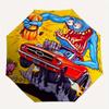Theme Yellow Rat Fink Mighty Mustang Automatic Open/CloseUmbrella CuteUmbrella with Cute Design, Portable 3 Fold Compact Umbrella for Men & Women