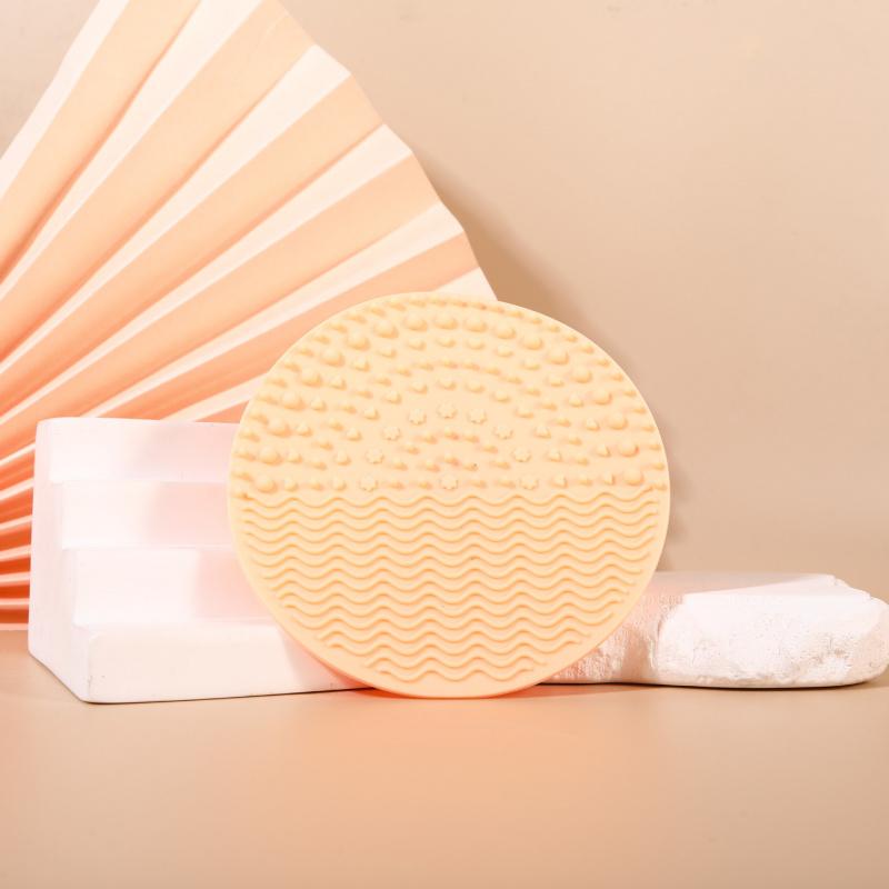 3pcs Silicone Makeup Brush Washing Board Suction Cup Random Color Cleaner Pad Non-Slip Base Cosmetic Brushes Cleaning Board