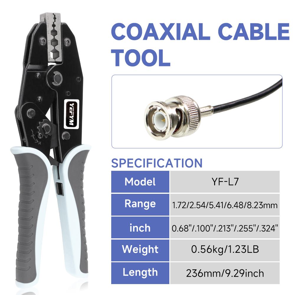 YEFYM YF-L7 Coaxial Wire Crimping Pliers with Hexagonal Terminal and Soft Grip Application: Crimping YF-L7