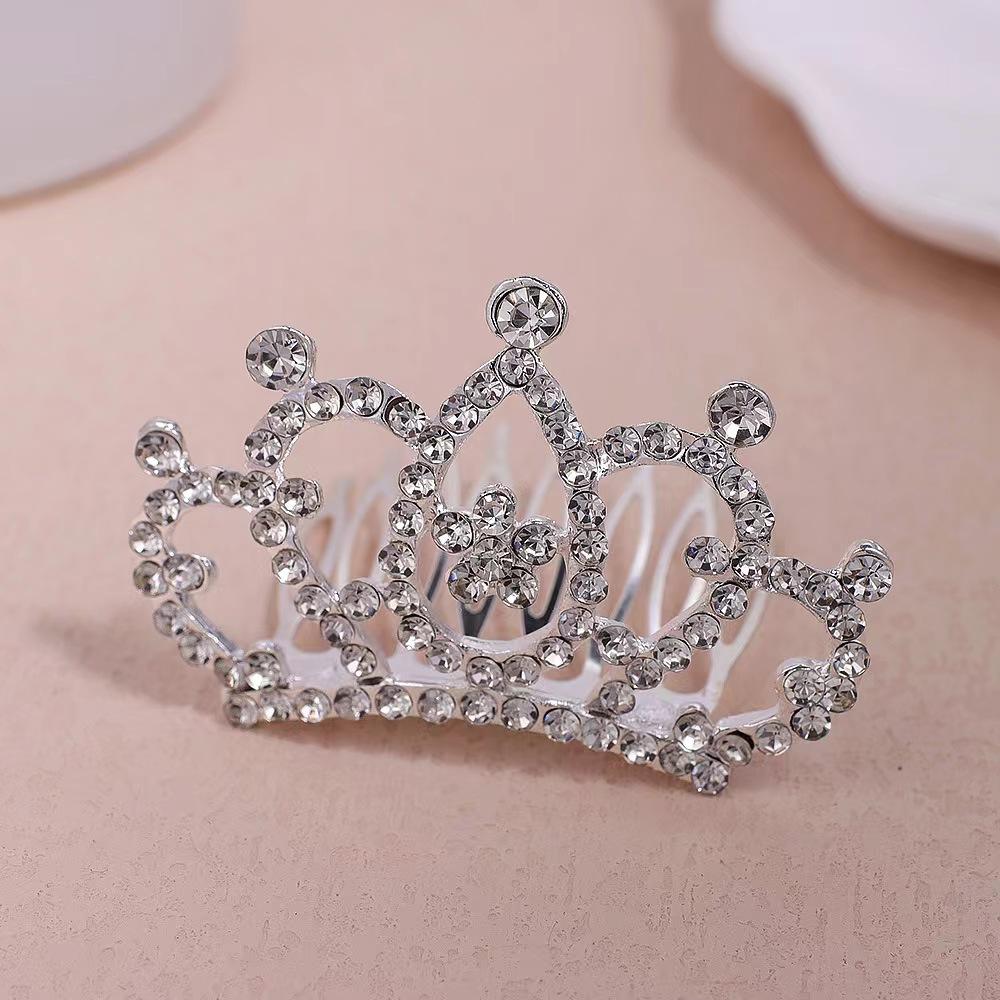 Korean Children's Rhinestone Hair Accessories Headband Comb Sweet Diamond Hair Comb Birthday Gift Princess Birthday Hair Comb Crown