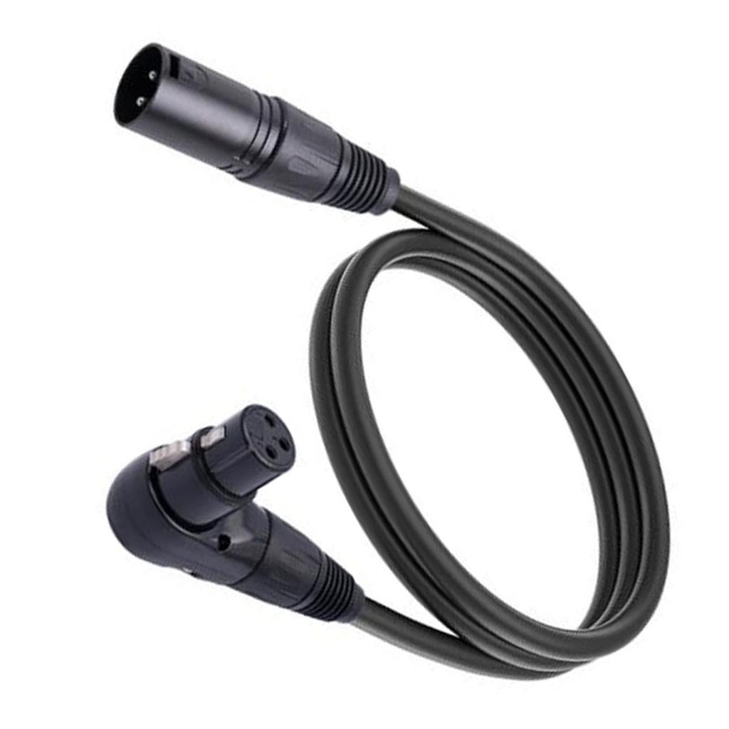 XLR Microphone Extension Cable Adapter 90 Degree XLR Female to Straight XLR Male Cable Adapter for Speaker Recording