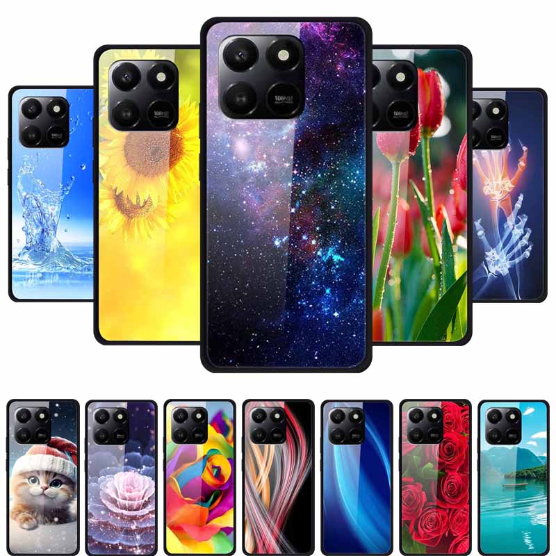 Glass Case For Honor X7d Play 10T 5G Case Soft Bumper Hard Tempered Glass Back Cover For Honor 400 Smart 2025 Phone Cases Fundas