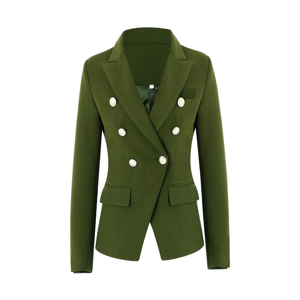 2021 Solid Color Double-Breasted Slim Fit Suit - Multi-color European/American Style