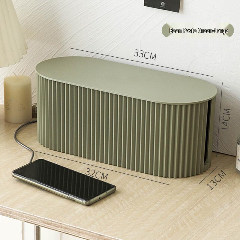 Cross-Border Electric Power Strip Organizer: Dustproof Cable Management Box for Desktop Storage