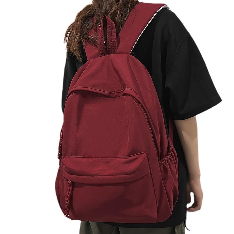 Schultaschen für Mädchen College-Studenten Burgunder Mittelschüler Unterstufenschüler Rucksäcke
