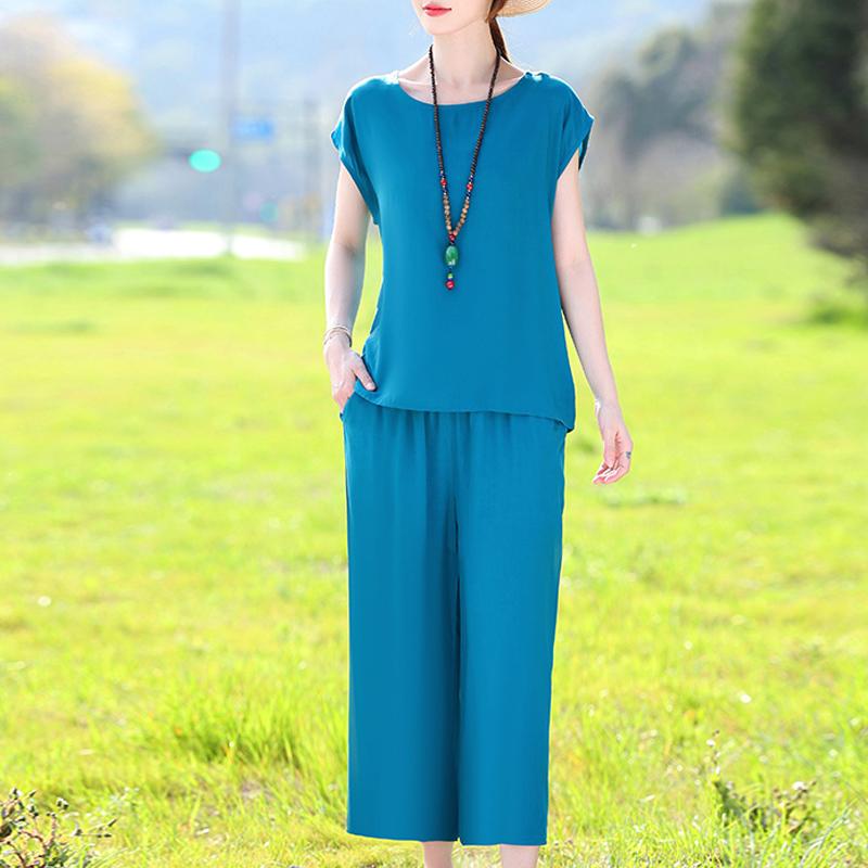 Elegant Women's Sets Summer Plus Size Casual Loose Two Piece Pant Sets for Women