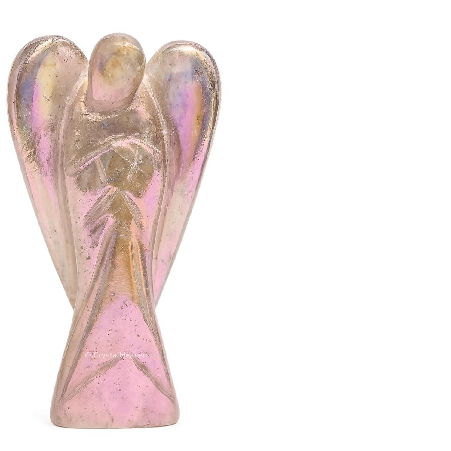 Angel Aura Rose Quartz Crystal Angel Pocket Figurines Idol