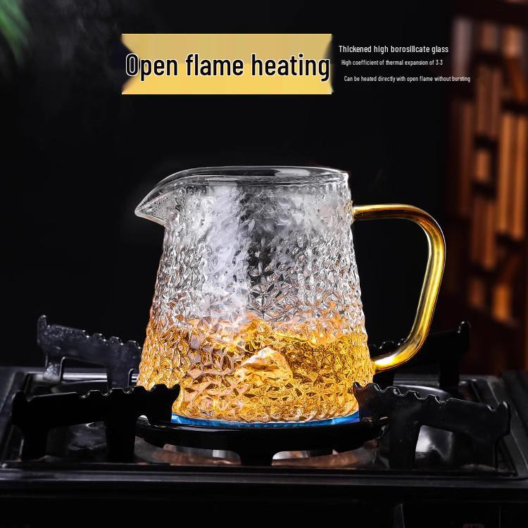 Thickened Hammer Pattern Glass Tea Server - High Temp Resistant Gong Fu Brewing Cup