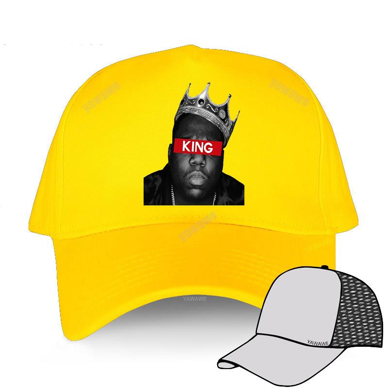 

мужчины бейсболки хип-хоп шляпы Biggie Smalls Hip Hop King Crown Gangsta Rap BIG. Music Star Fashion женская короткая шляпа с козырьком Adjustable