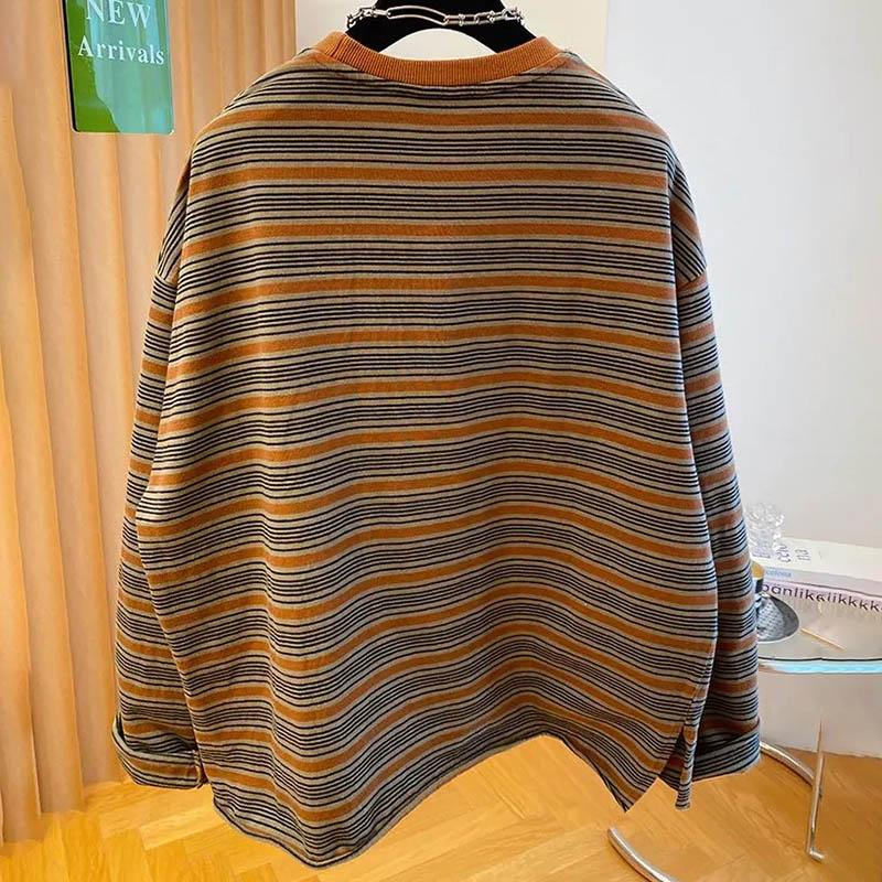 Sweatshirt für Damen Baumwolle Oversize Fleece Verdickt Locker Rundhals Lässiger Pullover Langarm Winter Sweatshirt Top