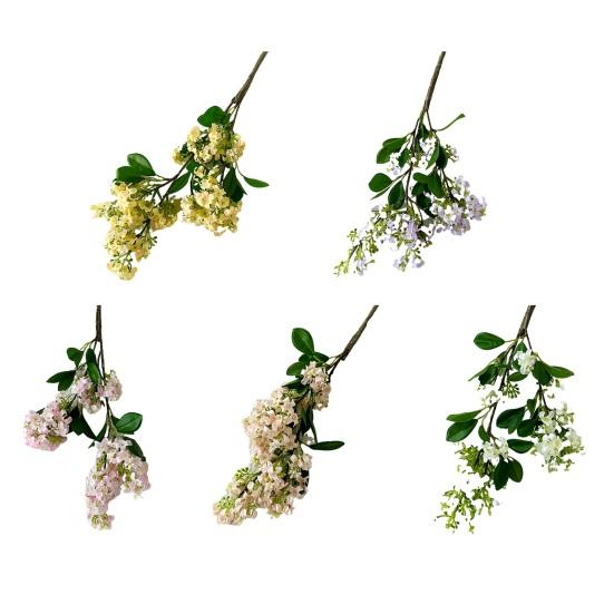 Artificial Flowers Lilac Bouquet for Home Office Decoration Realistic 3D Modeling Adjustable Stems Reusable Floral Arrangement Props