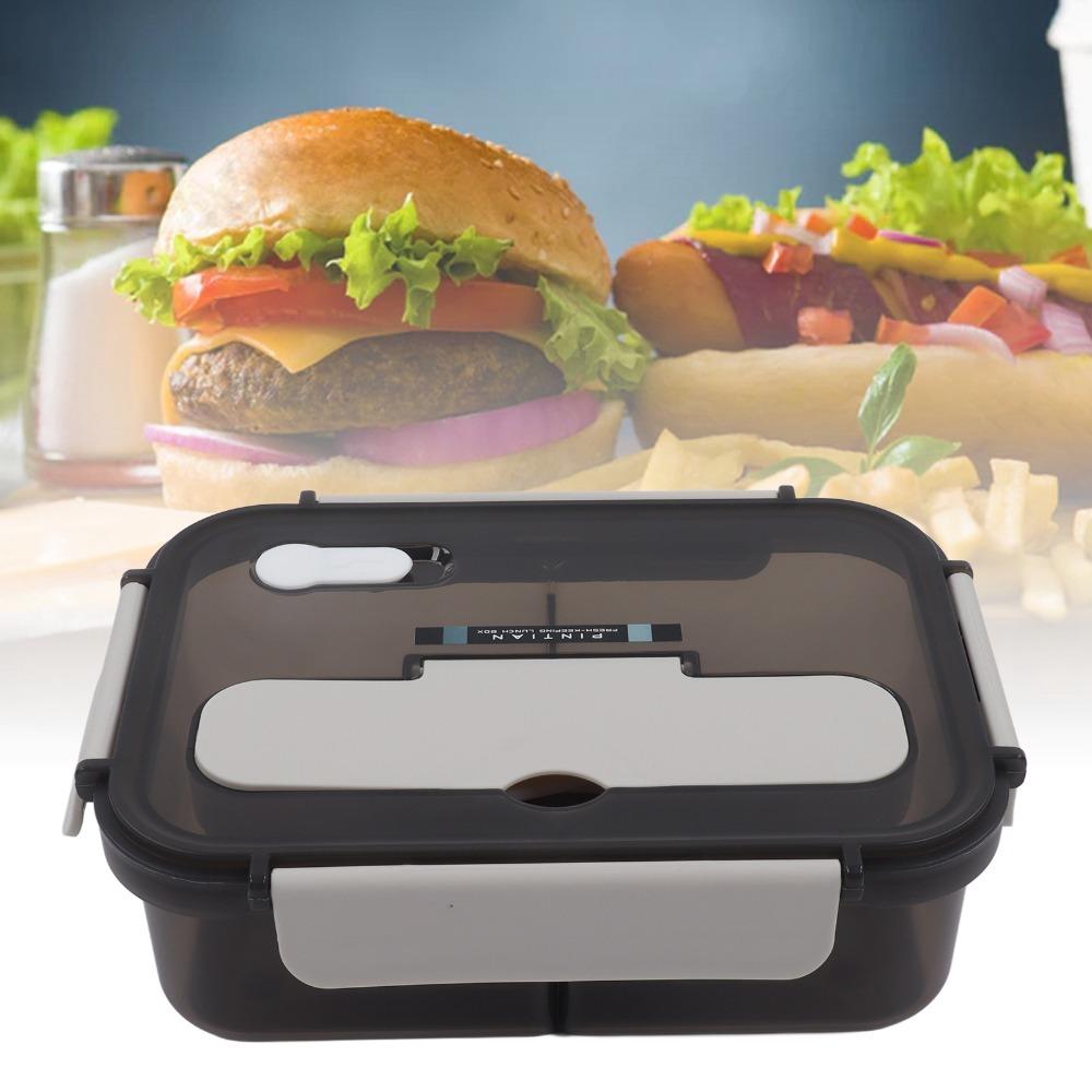 2 Compartment Leakproof Lunch Box PP Food Storage Container Cute Insulated Lunch Box  For Picnics