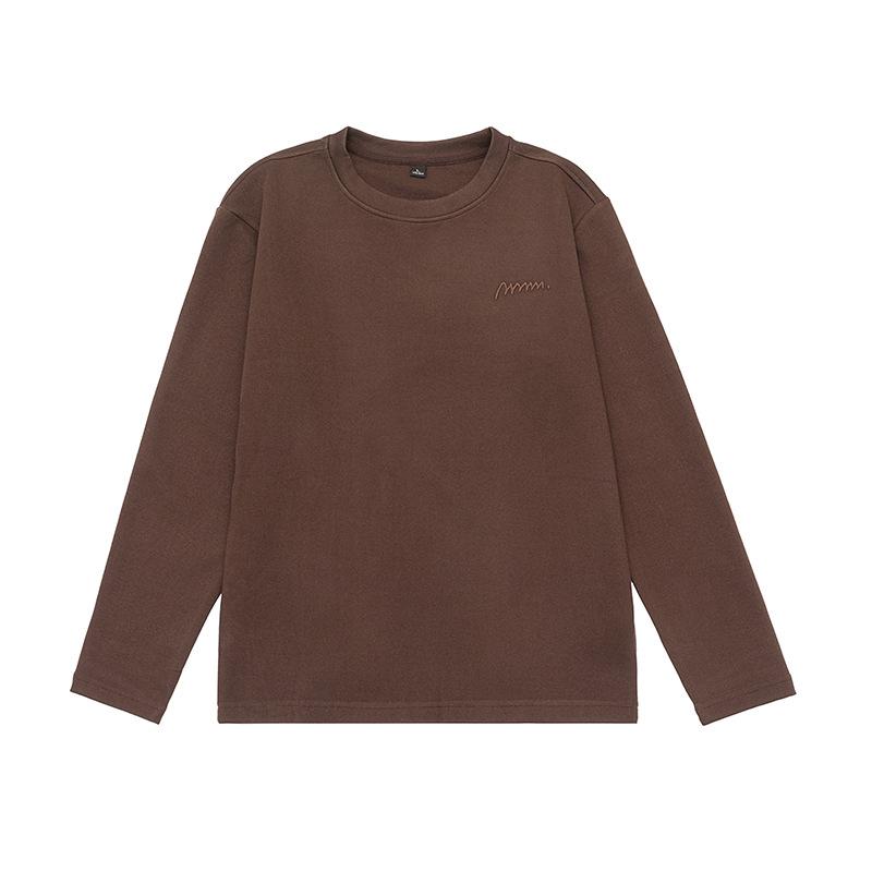 

Embroidered Simple Long-sleeved Round Neck T-shirt Men s Autumn and Winter New Trendy Top Shirt 4XL