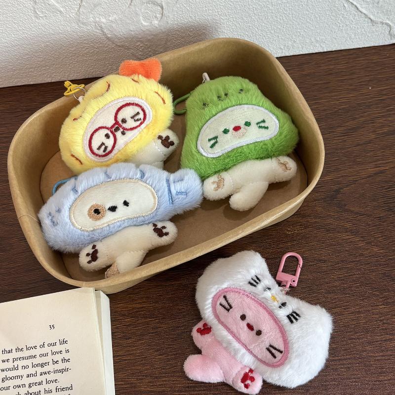 Cute Cartoon Plush Keychain Creative Pendant Simple All-Matching Bag Decoration Accessorie