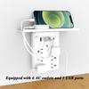 Wall Extender With Shelf Night USB Ports, 2025 New Wall Extender With Shelf Night, 9-in-1 Extended With Surge Protector For Next To Bed,Off